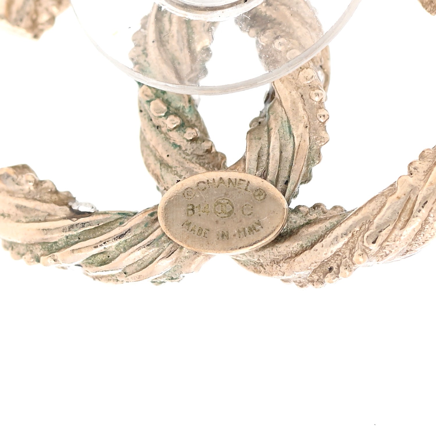 Chanel Crystal Twisted CC Earrings Gold 3 of 5