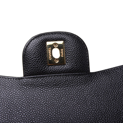 Chanel Caviar Quilted Jumbo Double Flap Black 14 of 15