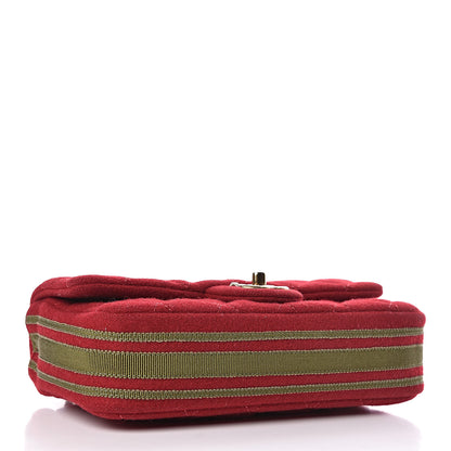 Chanel Wool Felt Grosgrain Quilted Small CC Eyelet Flap Red 4 of 10