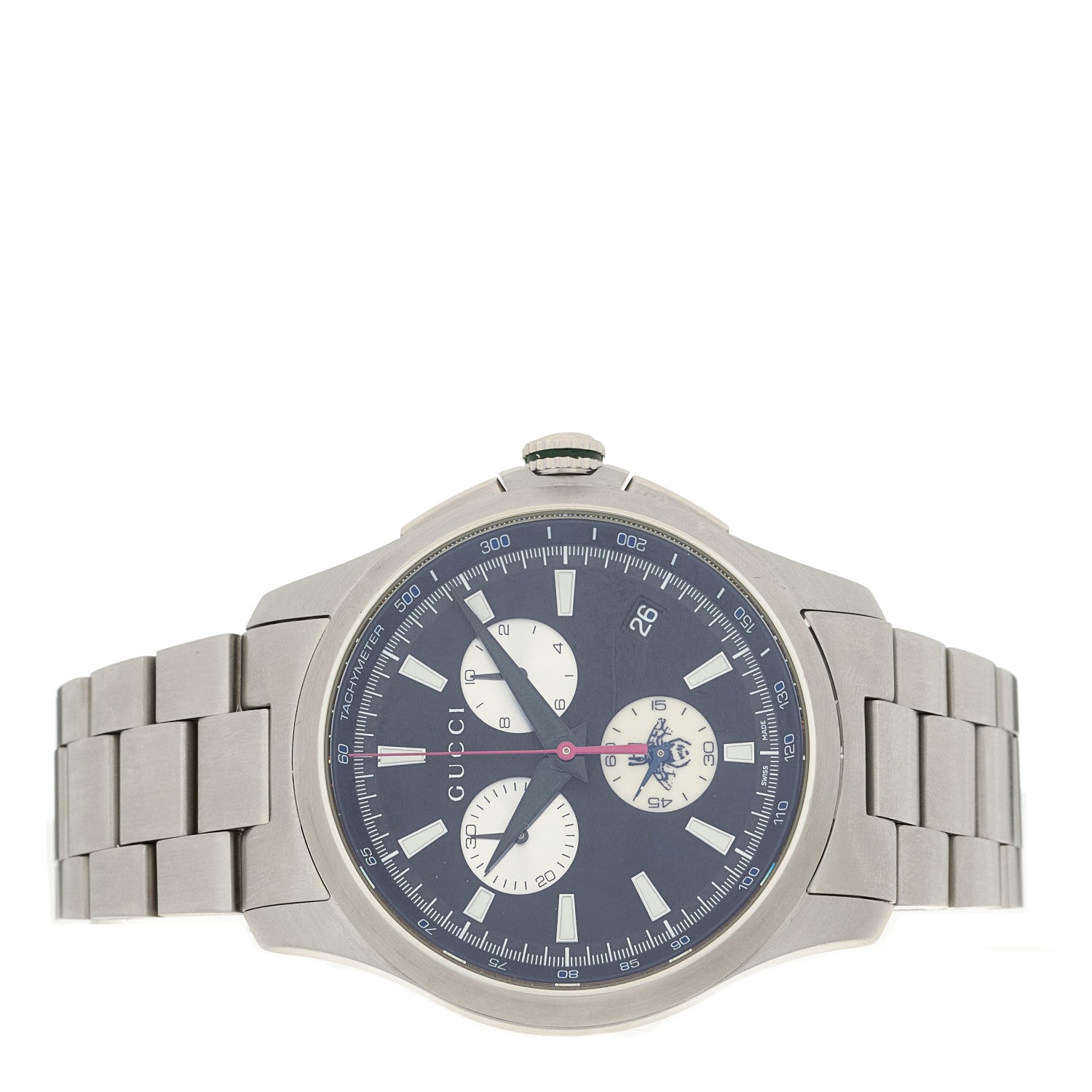 Gucci Stainless Steel 44mm G-Timeless Bee Chronograph Quartz Watch Black 2 of 4