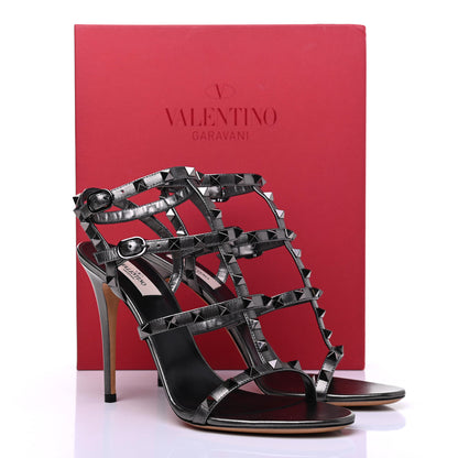 Valentino Garavani Metallic Nappa Rockstud Gladiator 105mm Sandals 40 Rutenio 8 of 8