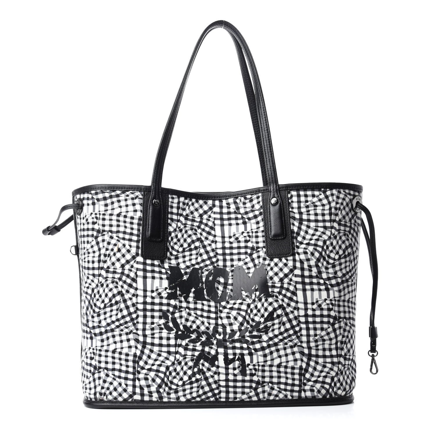 MCM Visetos Medium Liz Reversible Shopper Tote Black 9 of 15