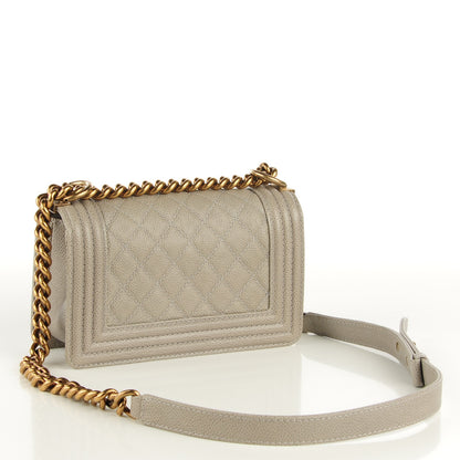 Chanel Caviar Quilted Small Boy Flap Light Grey 3 of 9