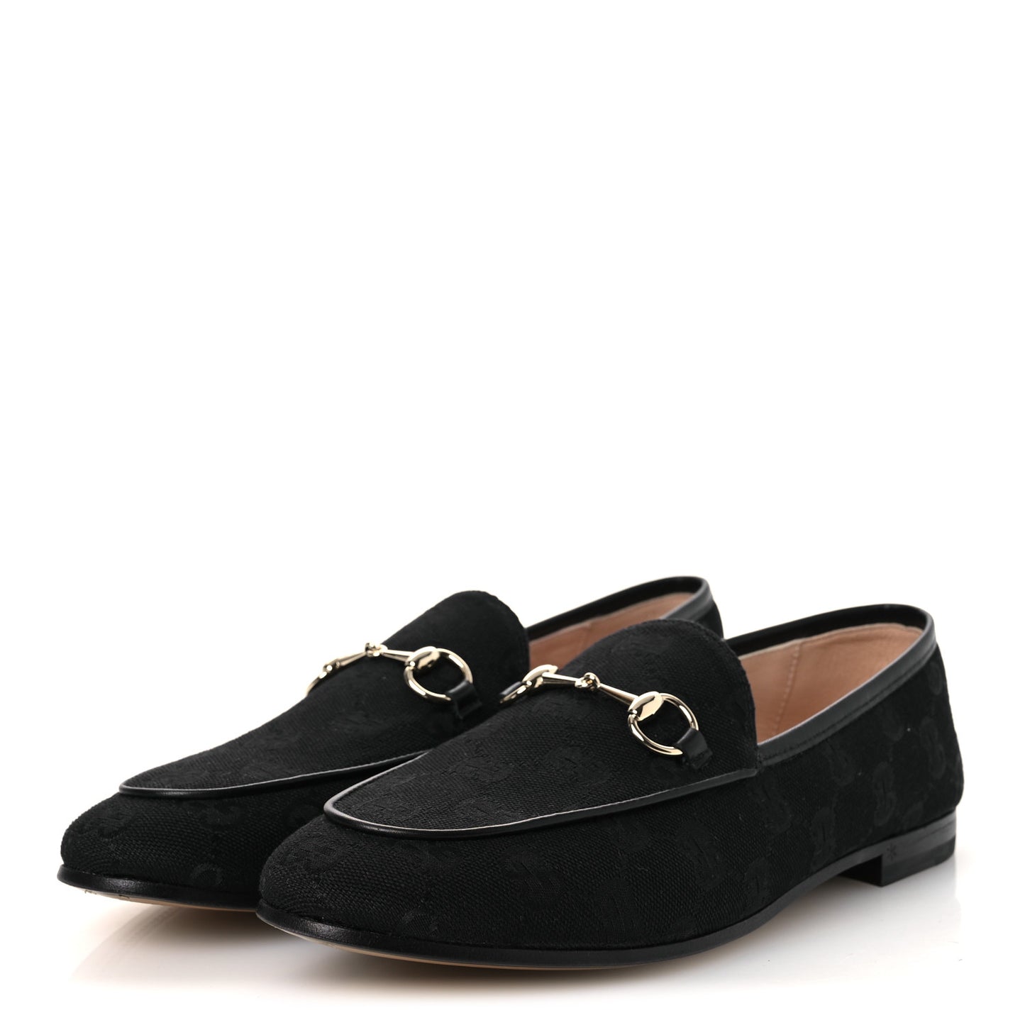 Monogram Jumbo GG Malaga Kid Horsebit Womens Jordaan Loafers 38 Black