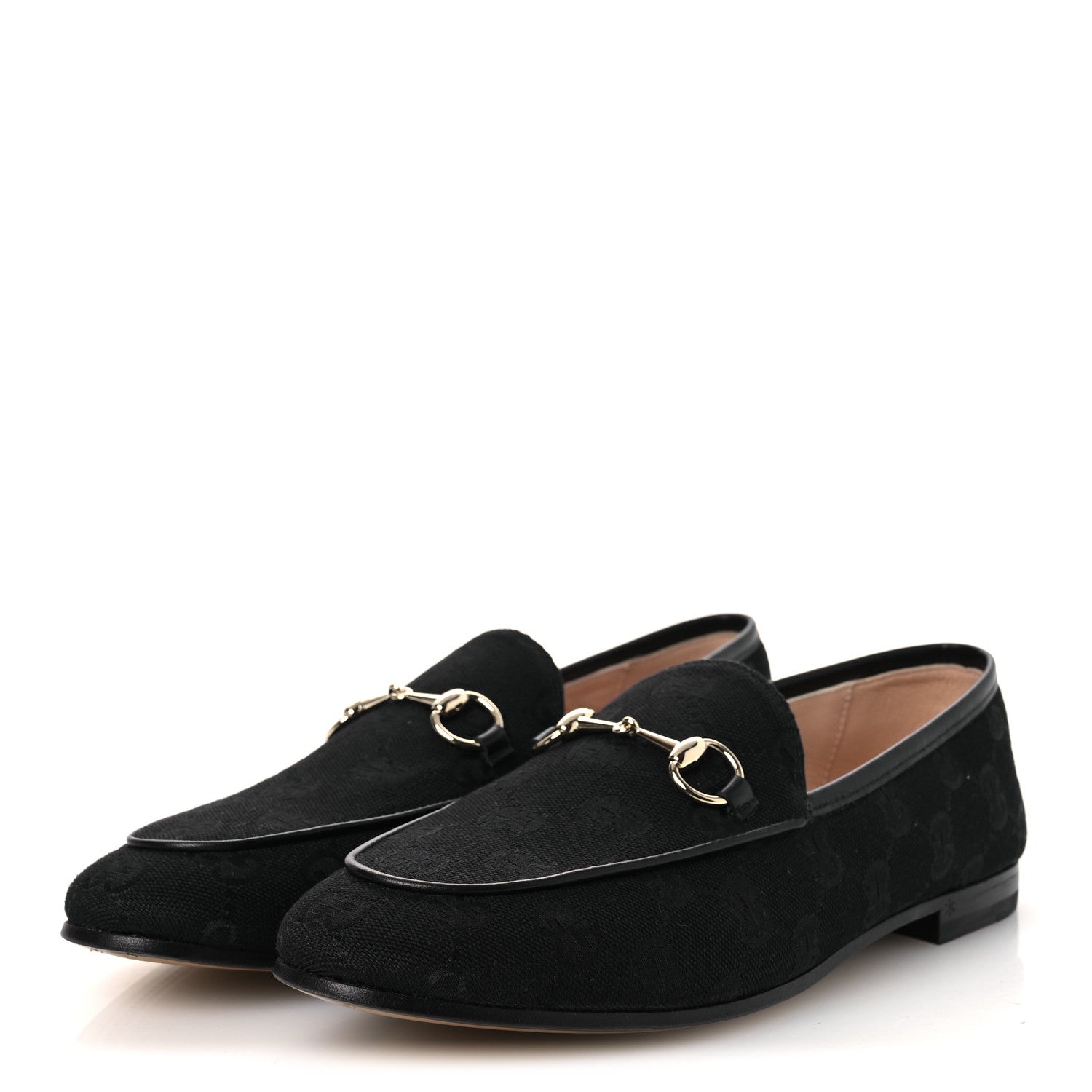 Gucci Monogram Jumbo GG Malaga Kid Horsebit Womens Jordaan Loafers 38 Black 4 of 11