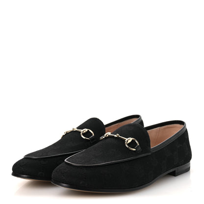 Gucci Monogram Jumbo GG Malaga Kid Horsebit Womens Jordaan Loafers 38 Black 4 of 11