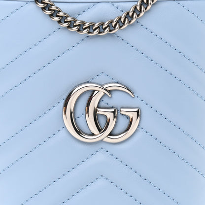 Gucci Calfskin Matelasse Mini GG Marmont 2.0 Bucket Bag Porcelain Light Blue 7 of 9