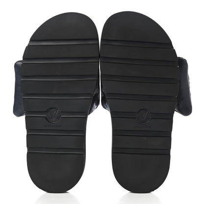 Louis Vuitton Nylon Monogram Womens Pool Pillow Comfort Mule 40 Navy Blue 5 of 12