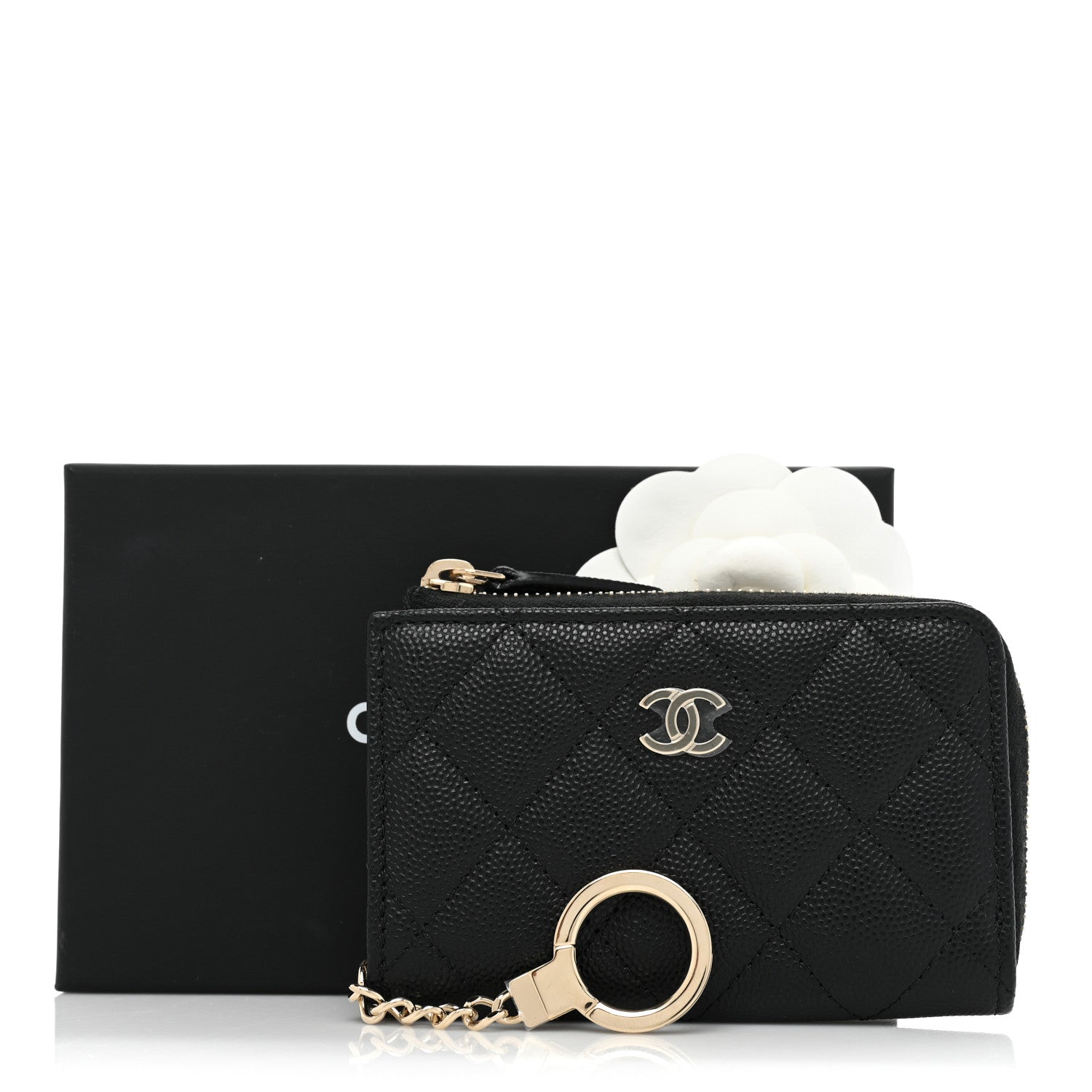 Chanel Caviar Quilted Key Holder Case Black 10 of 10