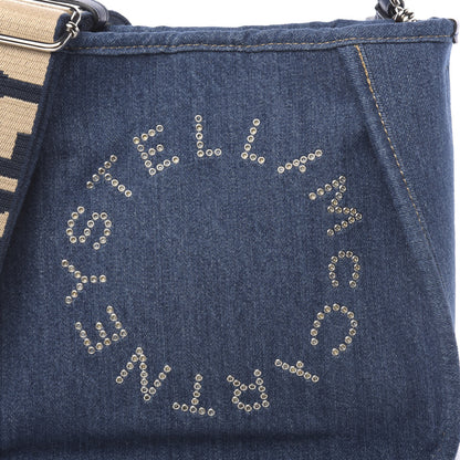 Stella McCartney Eco Alter Denim Perforated Logo Mini Crossbody Orion Blue 9 of 10
