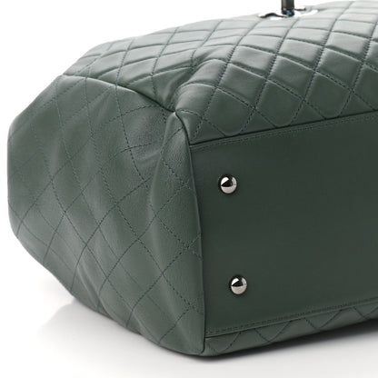 Chanel Lambskin Quilted Large Drawstring Shoulder Bag Dark Green 8 of 9