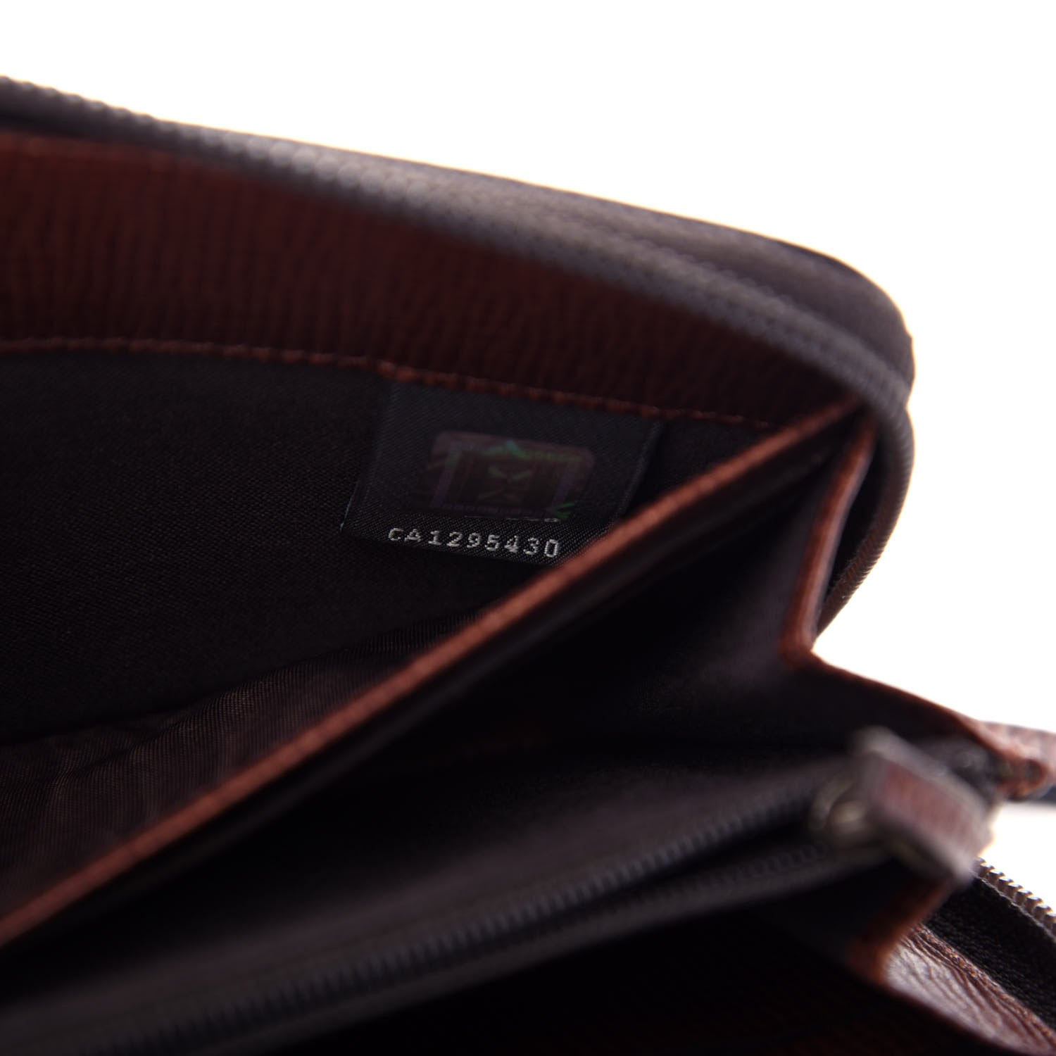 Fendi Zucca Spalmati Zip Around Wallet Tobacco Cioccolato 7 of 7