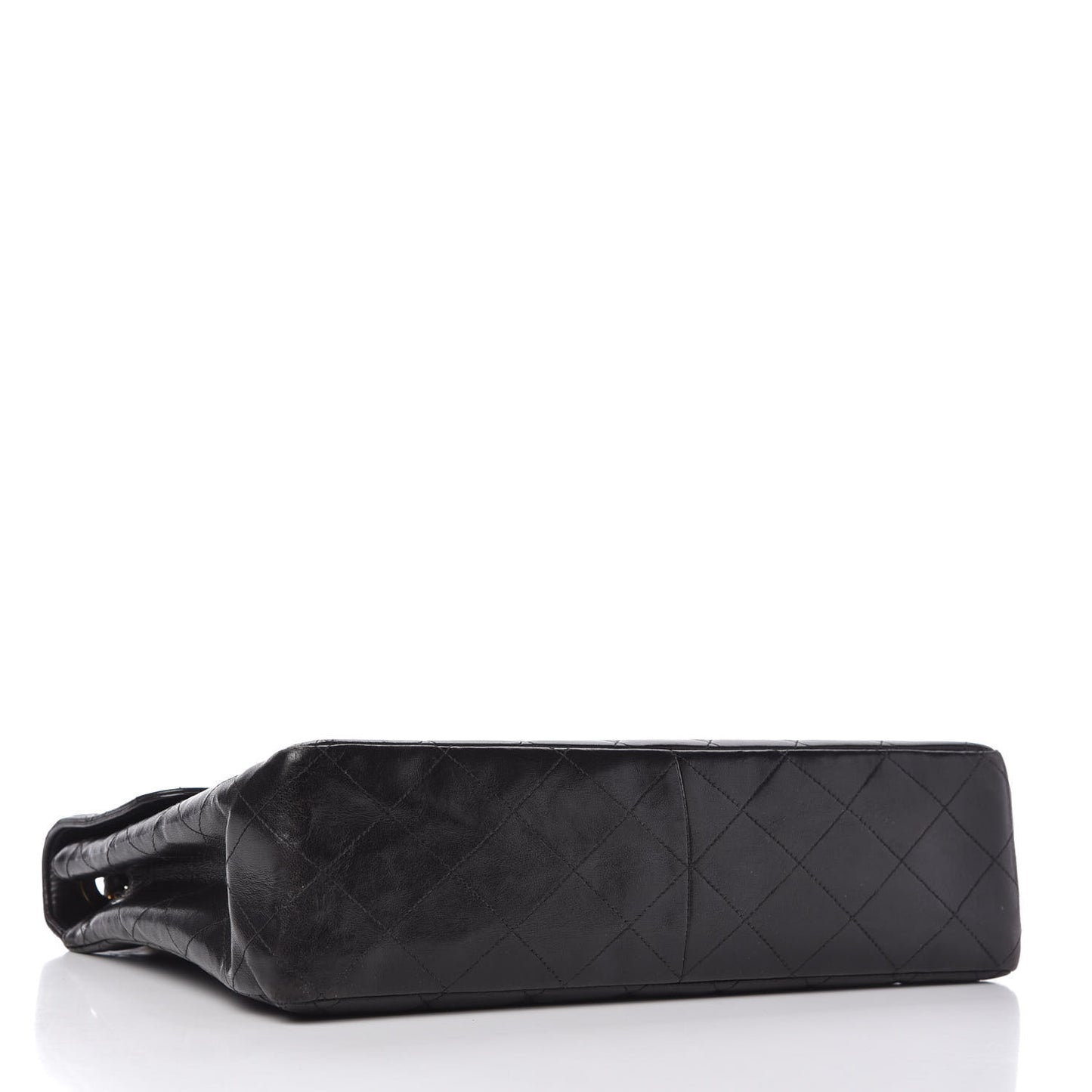 Lambskin Quilted XL Jumbo Single Flap Black