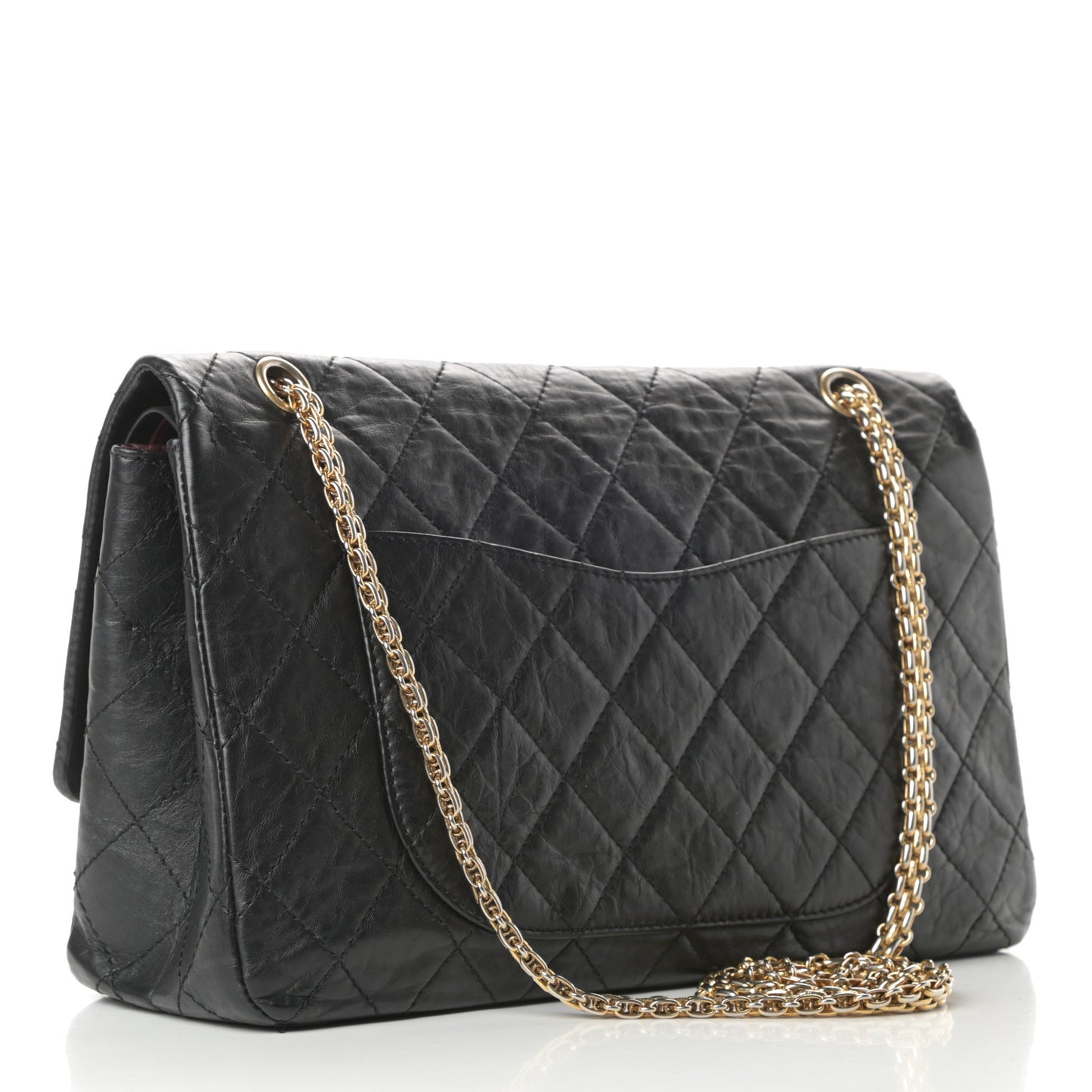 Aged Calfskin Quilted 2.55 Reissue 227 Flap Black
