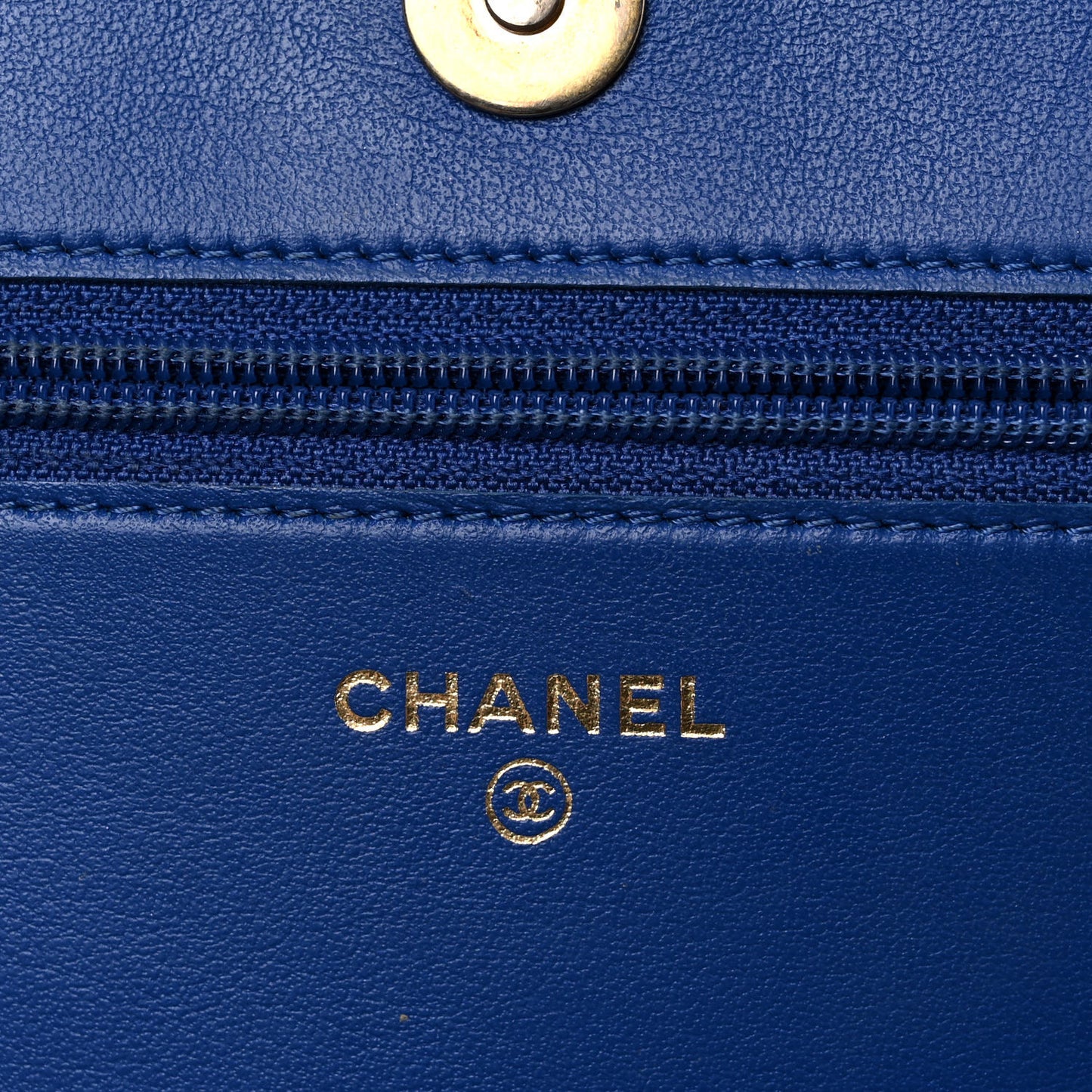 Caviar Quilted Boy Wallet On Chain WOC Blue