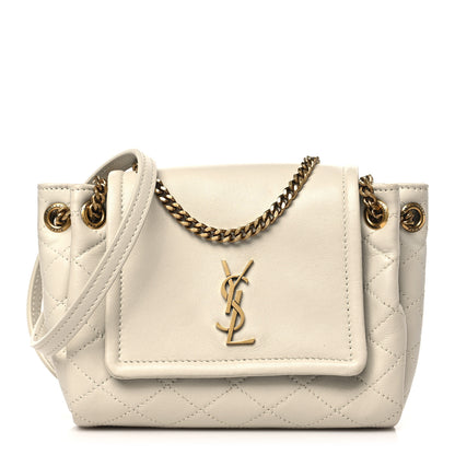 Saint Laurent Lambskin Quilted Monogram Mini Nolita Blanc Vintage 1 of 9
