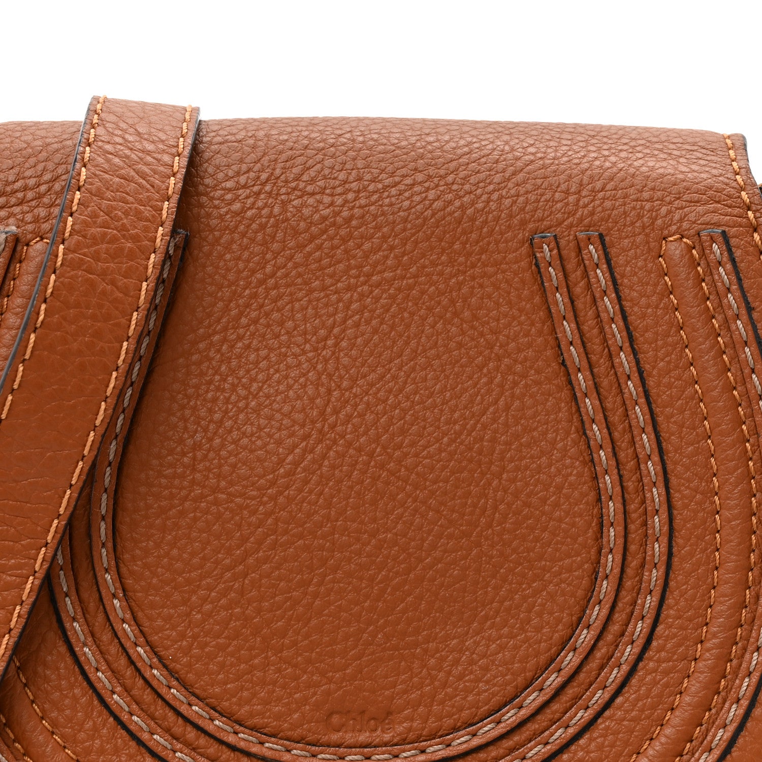 Chloe Calfskin Mini Marcie Round Crossbody Bag Tan 6 of 8