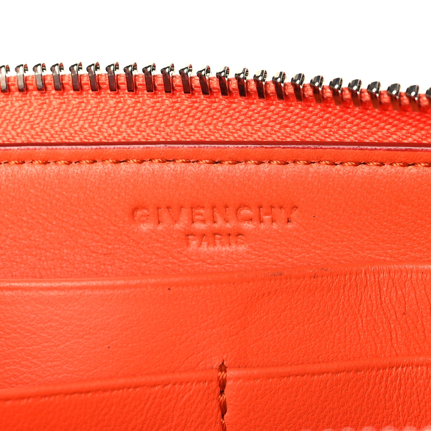 Givenchy Sugar Goatskin Pandora Zip Around Wallet Orange 6 of 8
