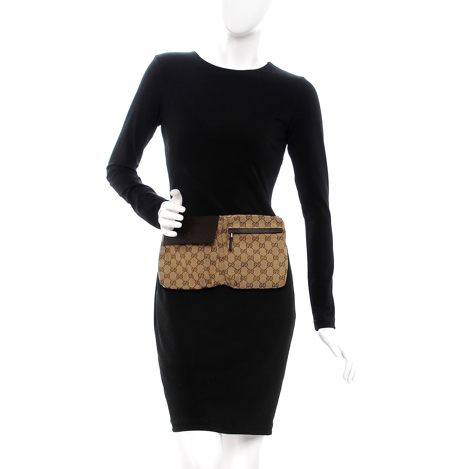 Gucci Monogram Web Belt Bag Dark Brown 2 of 7