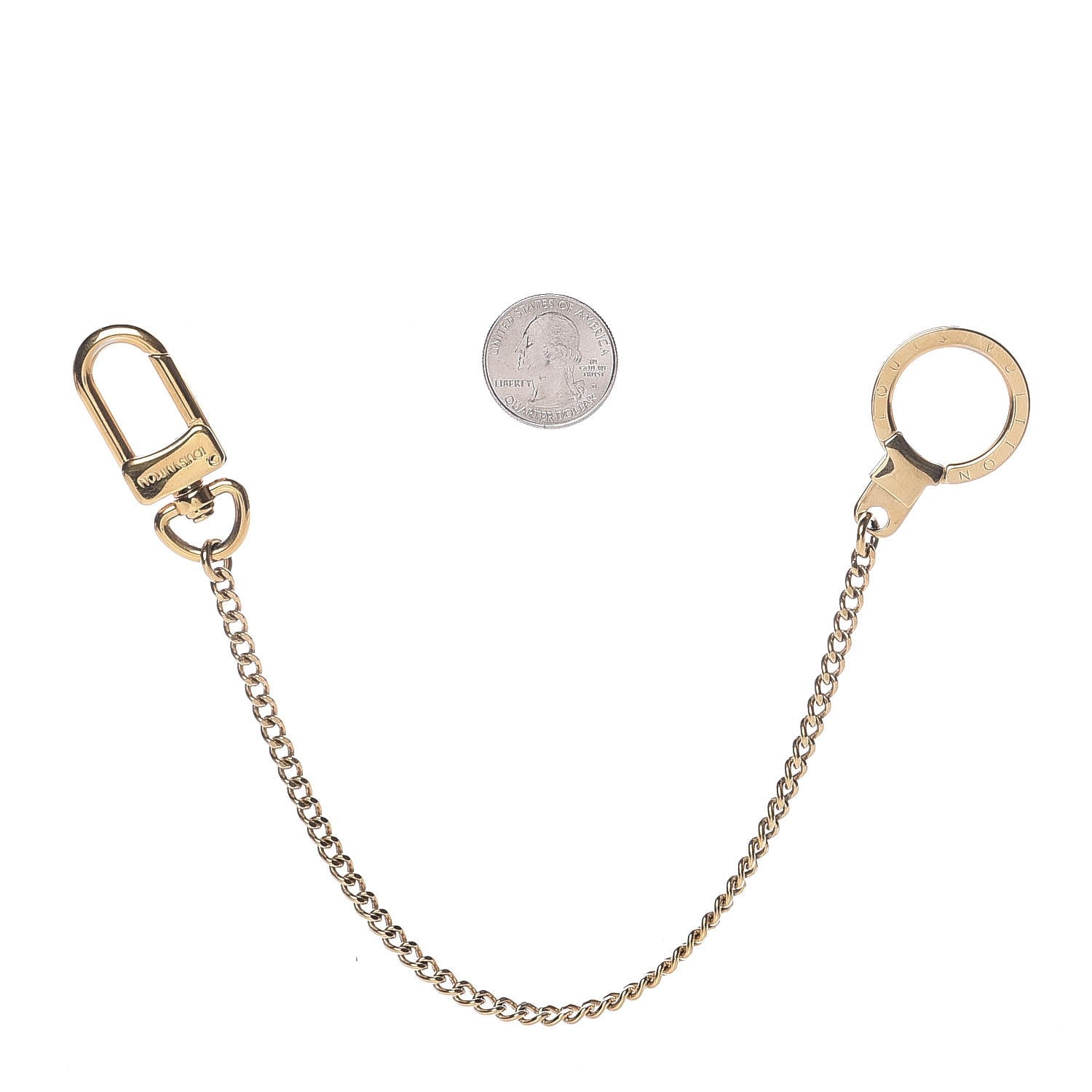 Louis Vuitton Metal Pochette Extender Key Ring Chain Gold 2 of 3