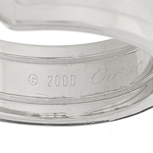 18K White Gold 6.5mm C De Cartier Ring 50 5.5