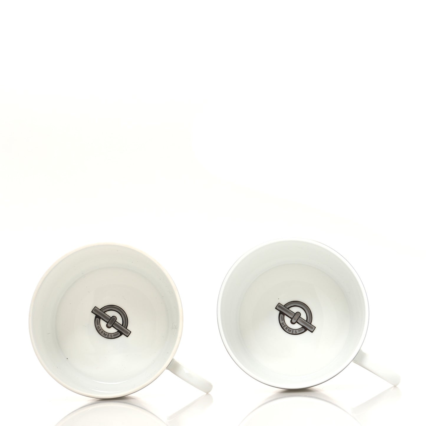 Porcelain Platinum Chaine d'Ancre Tea Cup and Saucer Set of 2