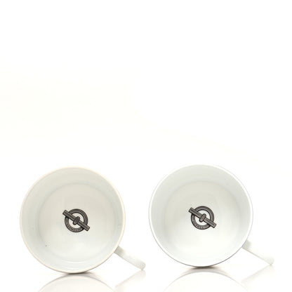 Hermes Porcelain Platinum Chaine d'Ancre Tea Cup and Saucer Set of 2 4 of 13