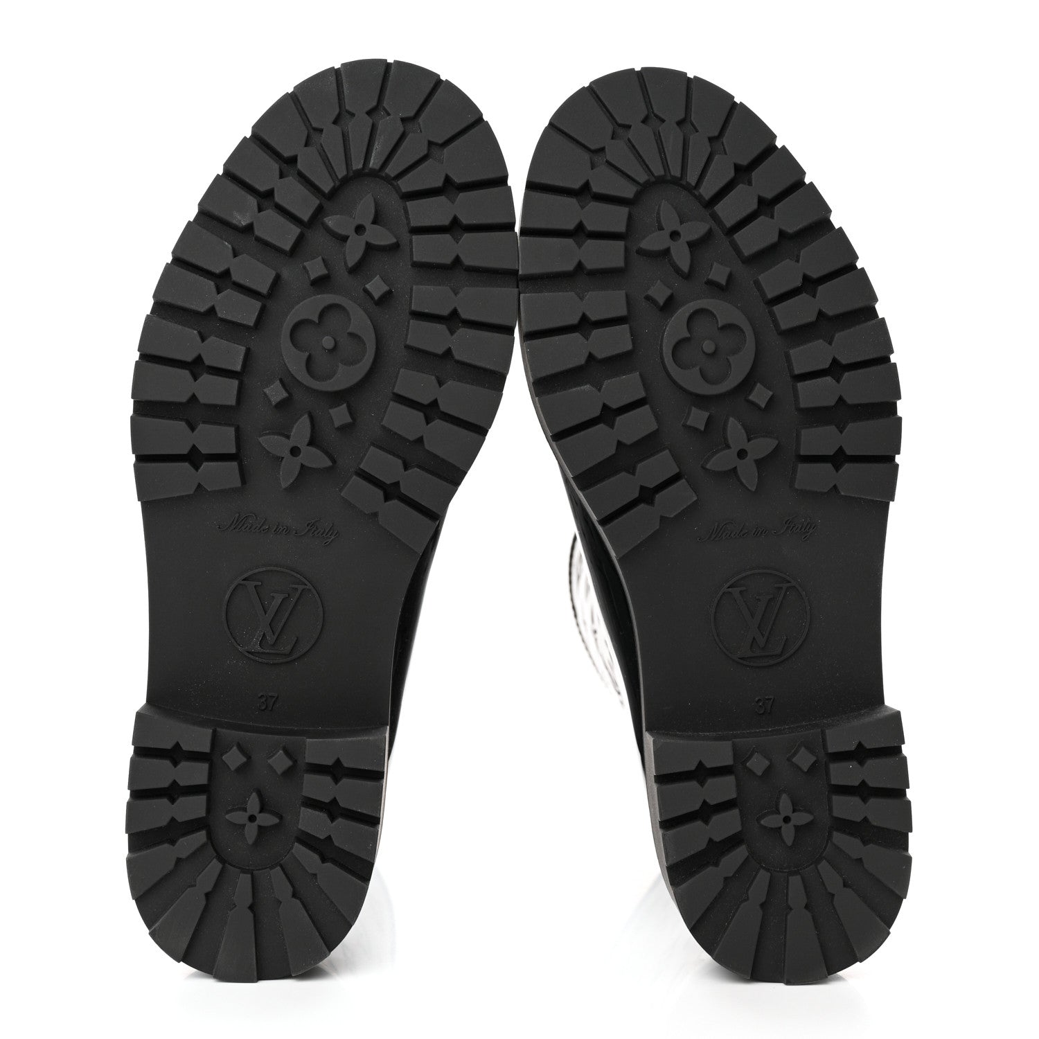 Louis Vuitton Rubber Embossed Monogram Drops Flat Half Boots 37 Black 5 of 12