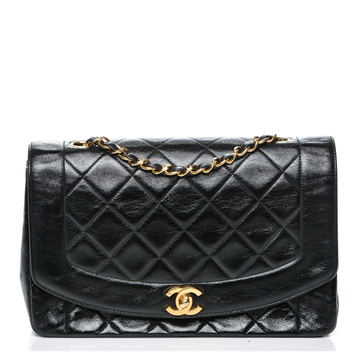 Chanel Lambskin Quilted Medium Single Flap Black 1 of 8