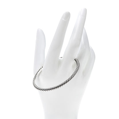 David Yurman Sterling Silver 3mm Cable Classics Bangle Bracelet 2 of 4