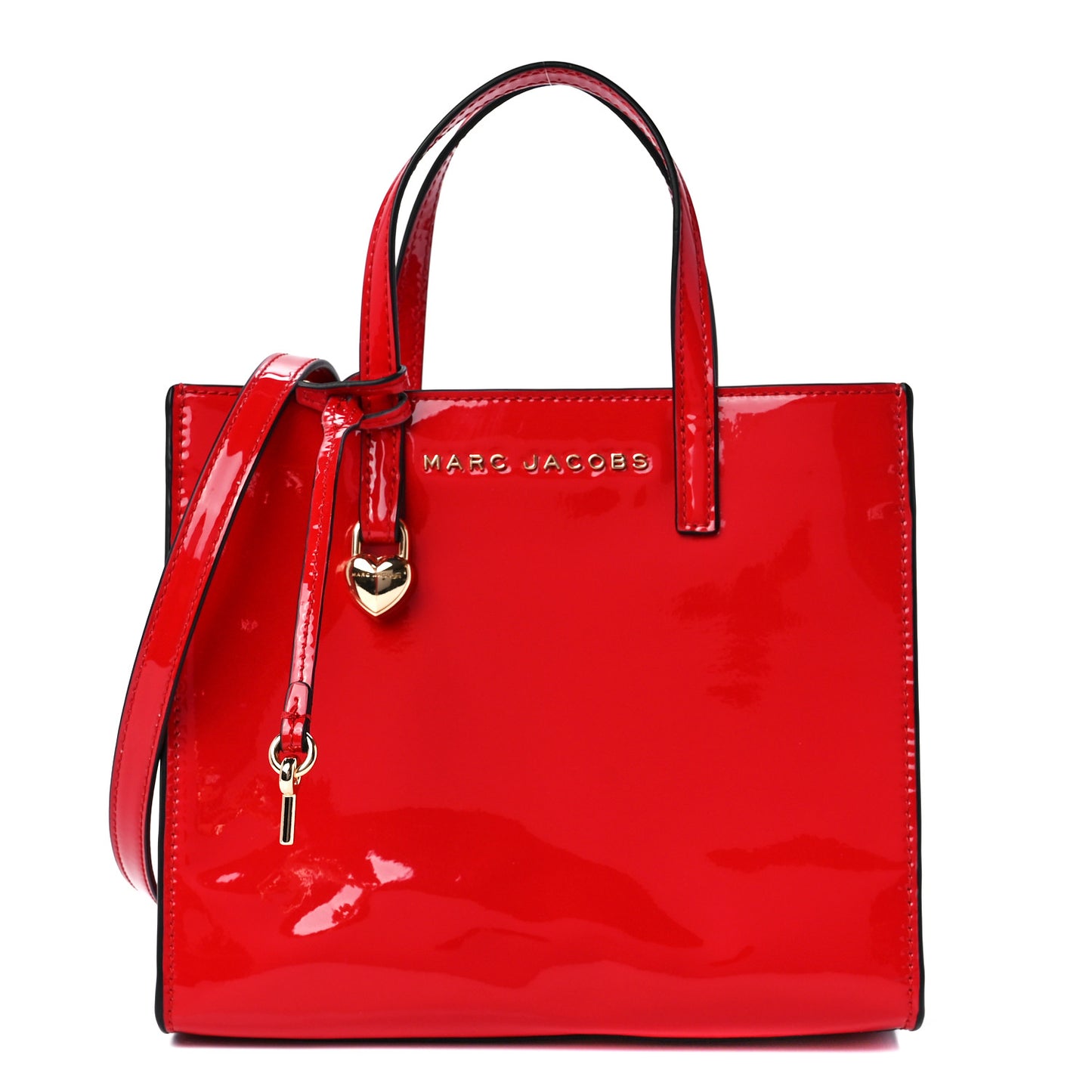 Patent Calfskin Mini Grind Tote Valiant Poppy