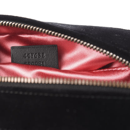 Gucci Velvet Matelasse Crystal Star Embroidered Small GG Marmont Chain Shoulder Bag Black 7 of 11