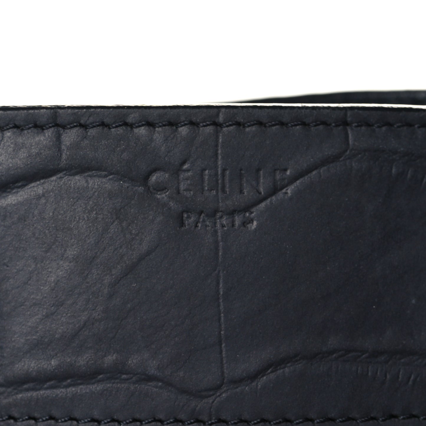 Crocodile Embossed Calfskin Medium Phantom Luggage Navy Blue