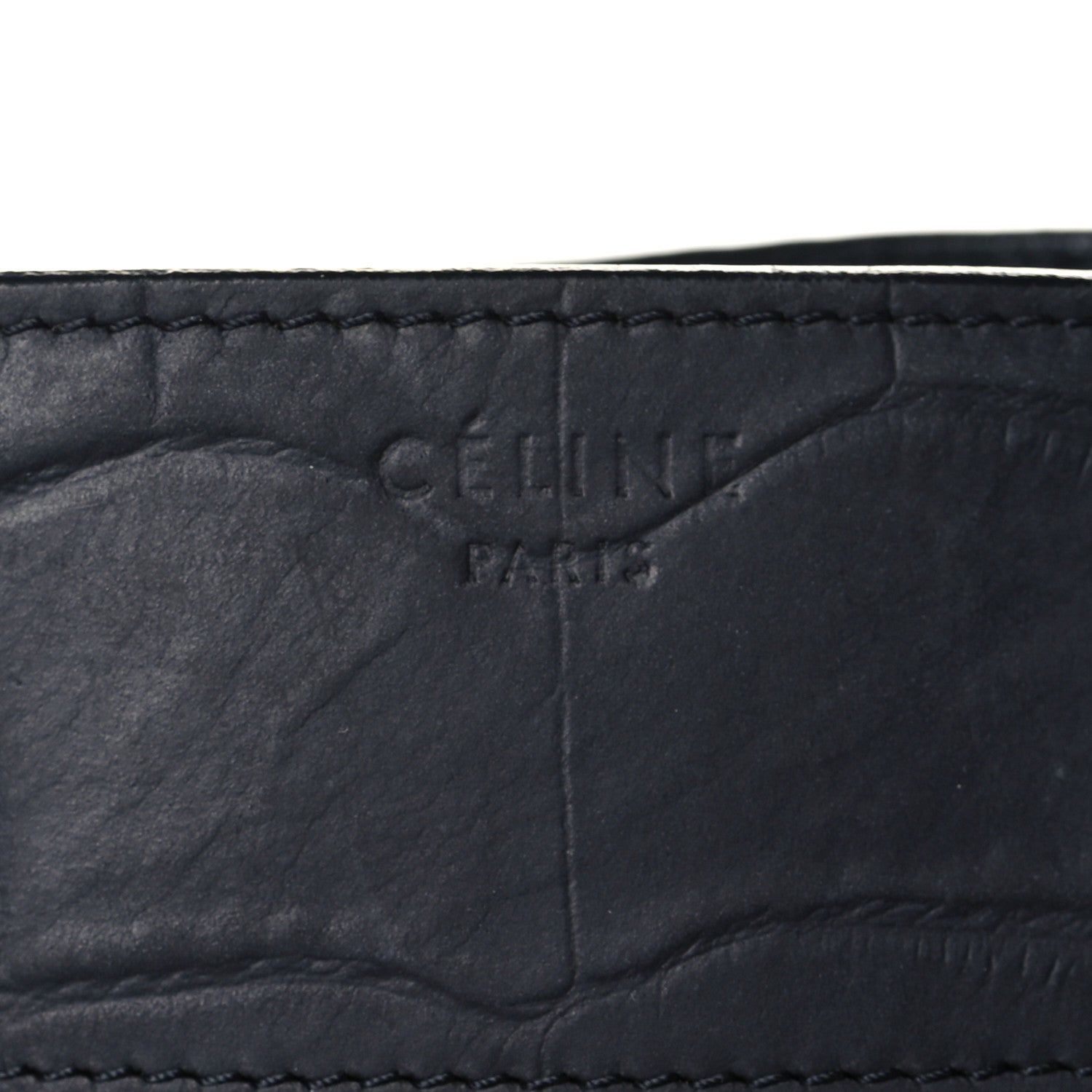 Celine Crocodile Embossed Calfskin Medium Phantom Luggage Navy Blue 6 of 11