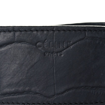 Celine Crocodile Embossed Calfskin Medium Phantom Luggage Navy Blue 6 of 11