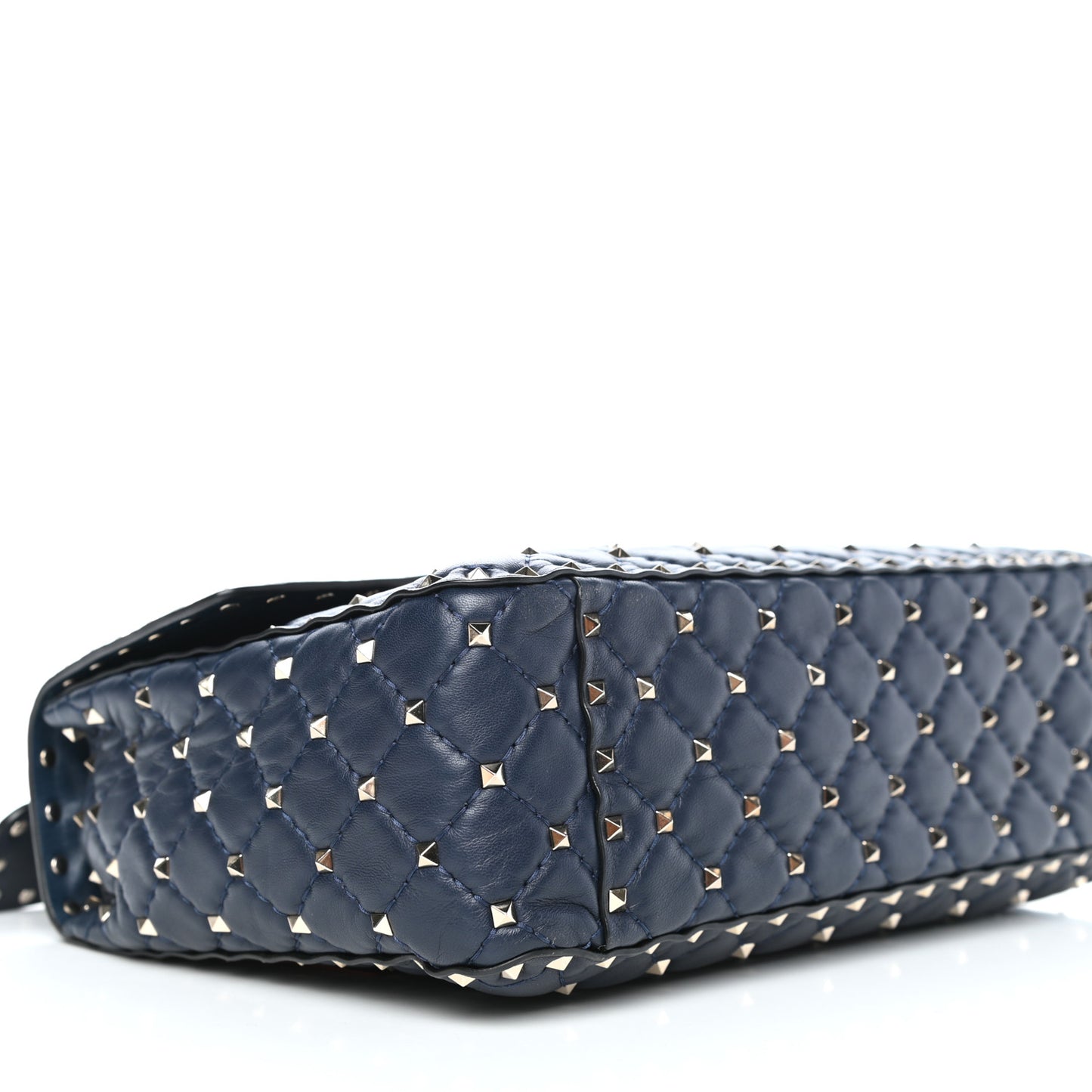 Nappa Large Rockstud Spike Shoulder Bag Marine
