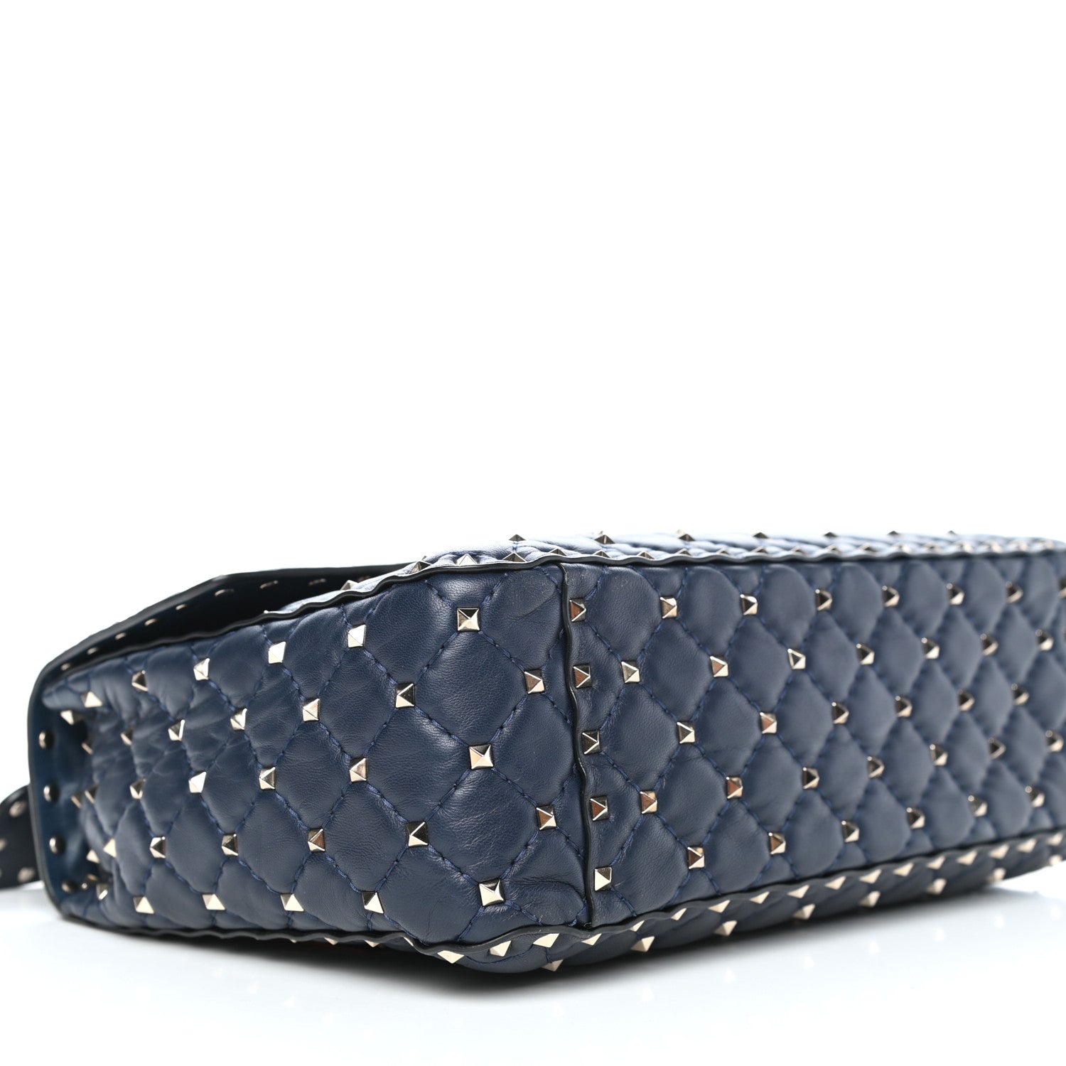 Valentino Garavani Nappa Large Rockstud Spike Shoulder Bag Marine 8 of 11