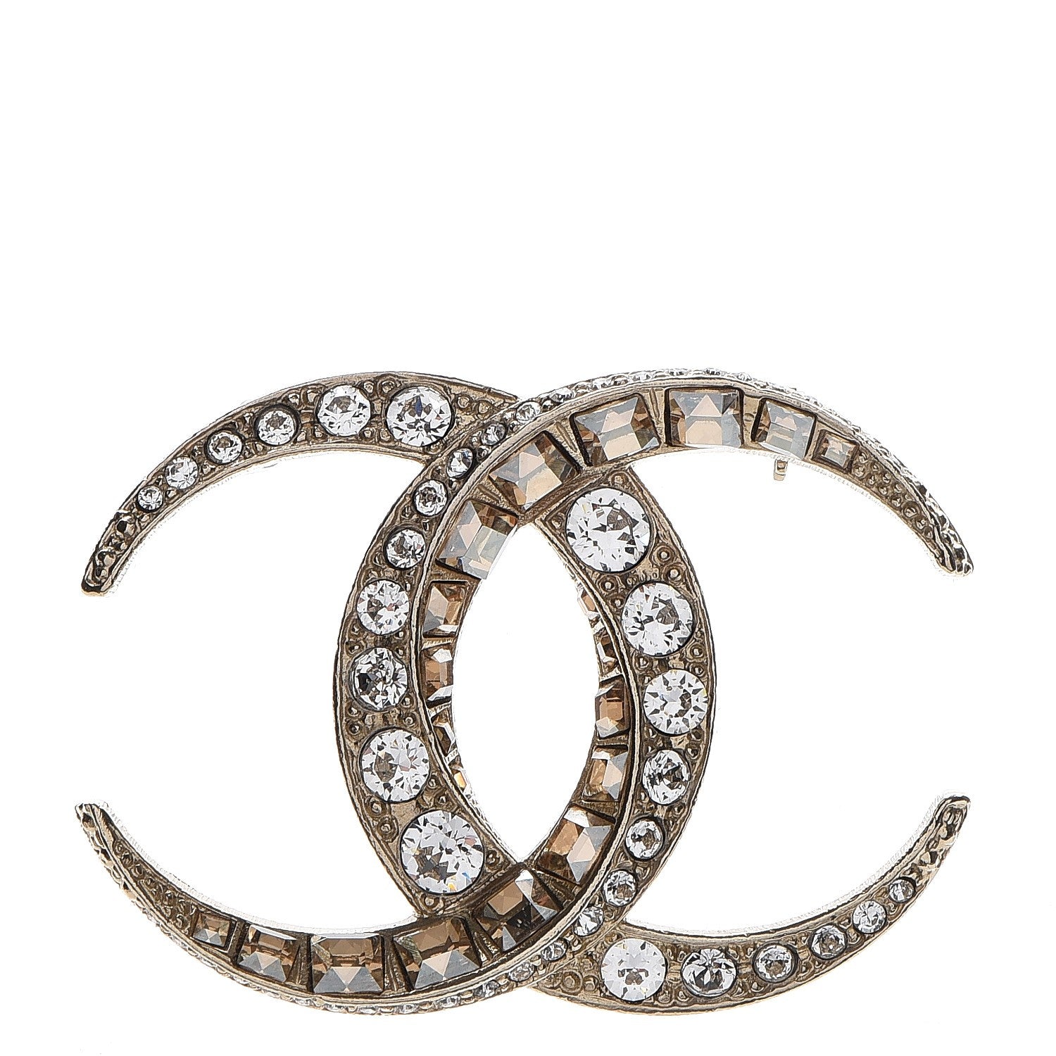 Chanel Baguette Crystal Dubai CC Brooch Gold 1 of 5