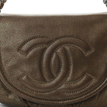 Chanel Metallic Caviar Half Moon Large Flap Bronze 8 of 10