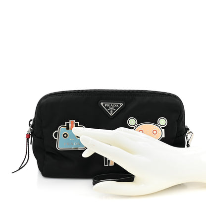 Prada Tessuto Nylon Saffiano Smalto Wristlet Black 2 of 8