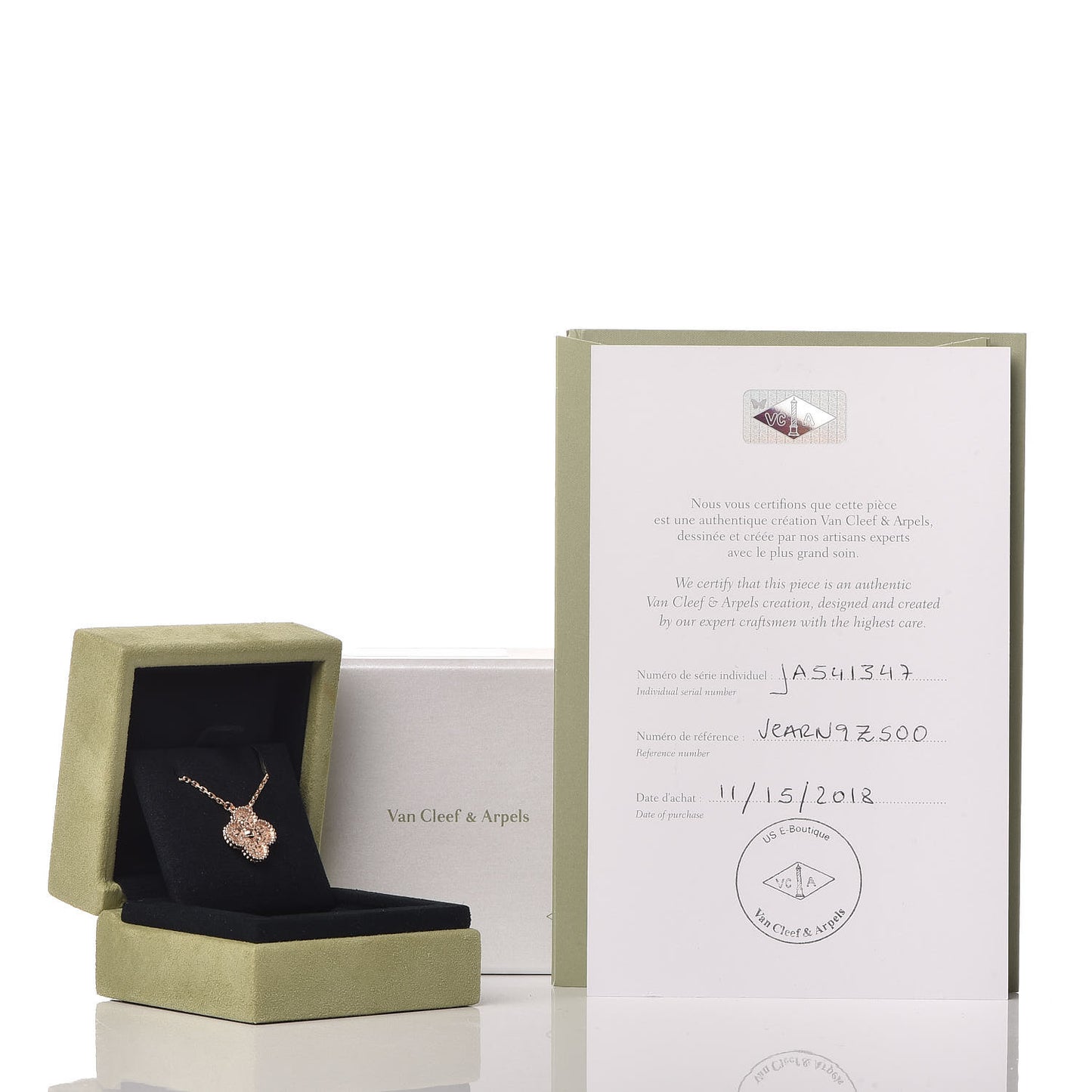 18K Rose Gold Vintage Alhambra Pendant Necklace