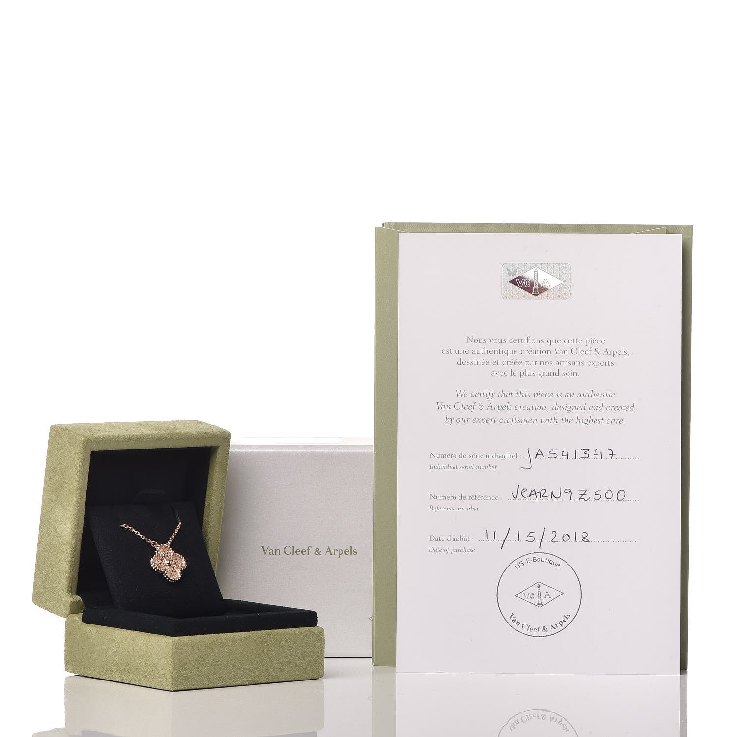 Van Cleef & Arpels 18K Rose Gold Vintage Alhambra Pendant Necklace 8 of 8