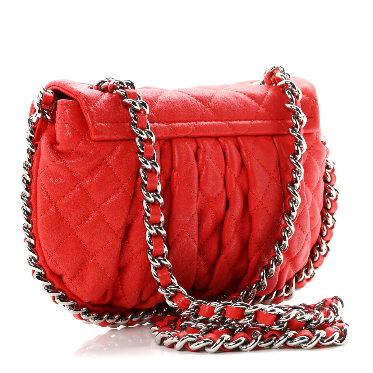 Chanel Washed Lambskin Mini Chain Around Messenger Coral 3 of 11