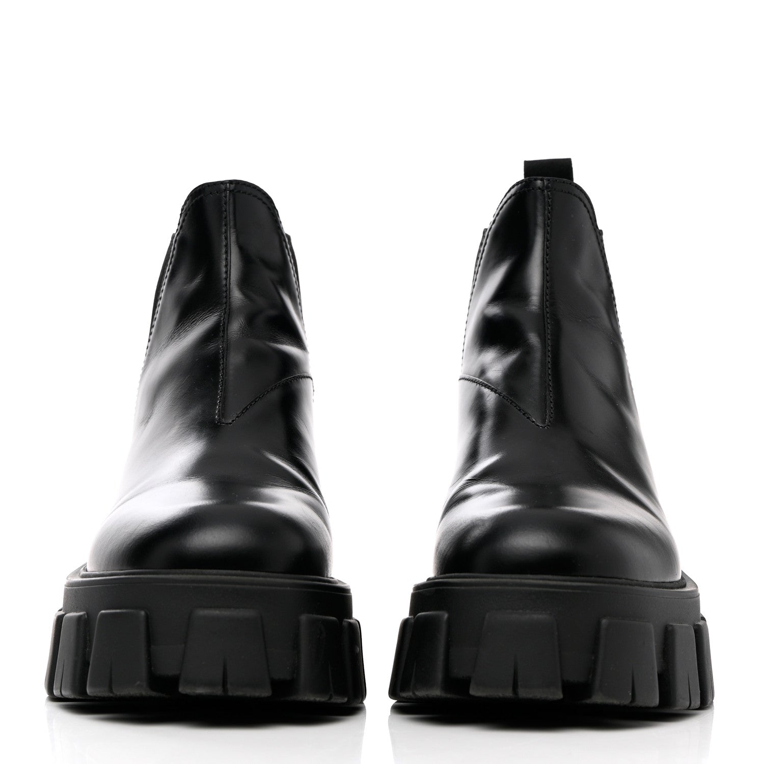 Prada Spazzolato Rois Monolith Chelsea 55mm Ankle Boots 37.5 Black 2 of 16