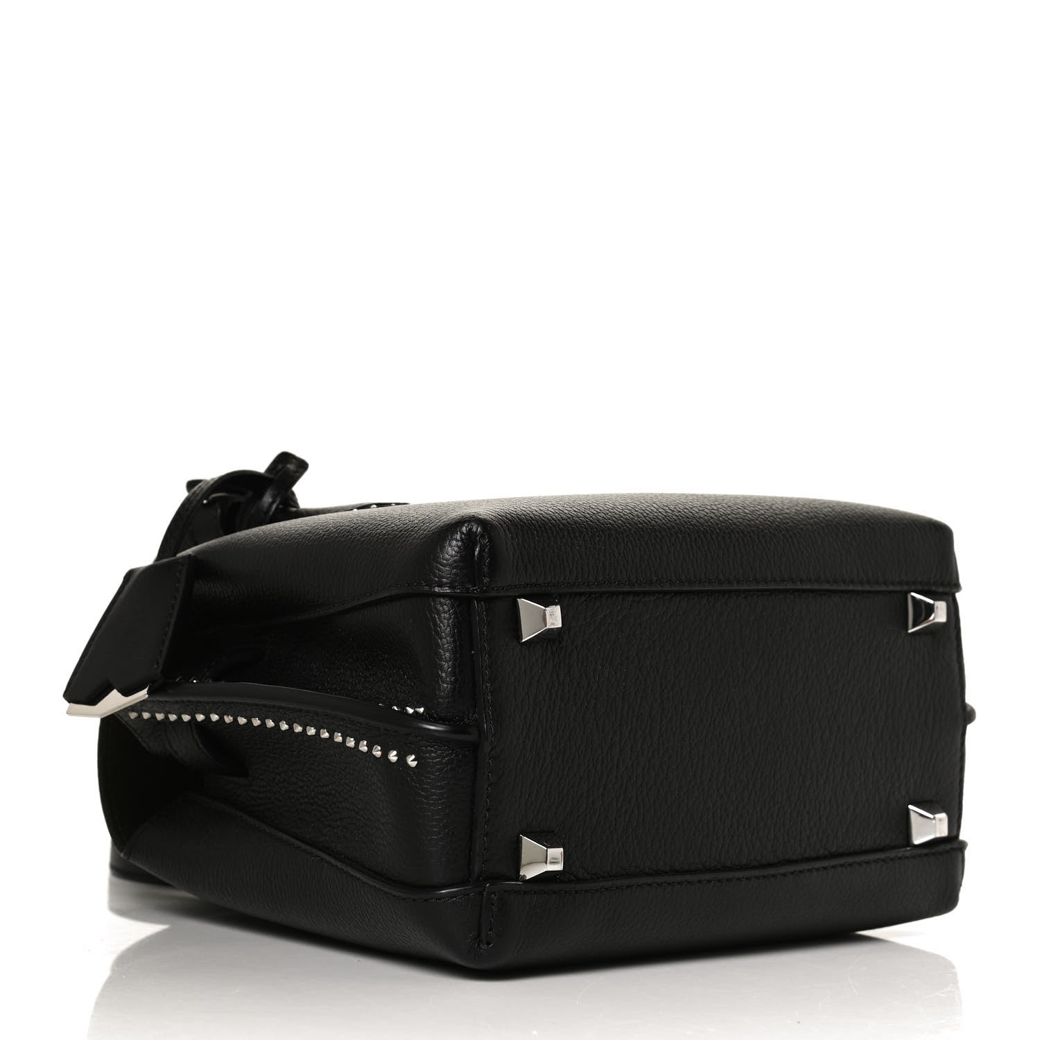 MCM Grained Calfskin Studded Mini Milla Tote Black 4 of 9