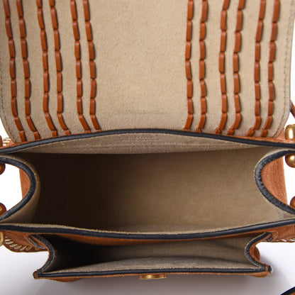 Chloe Suede Calfskin Braided Mini Hudson Shoulder Bag Caramel 5 of 8