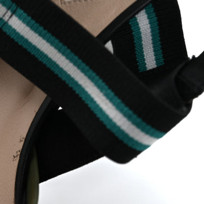 Fendi Technical Mesh Colibri 85mm Slingback Pumps 38 Black Verde Military 11 of 13