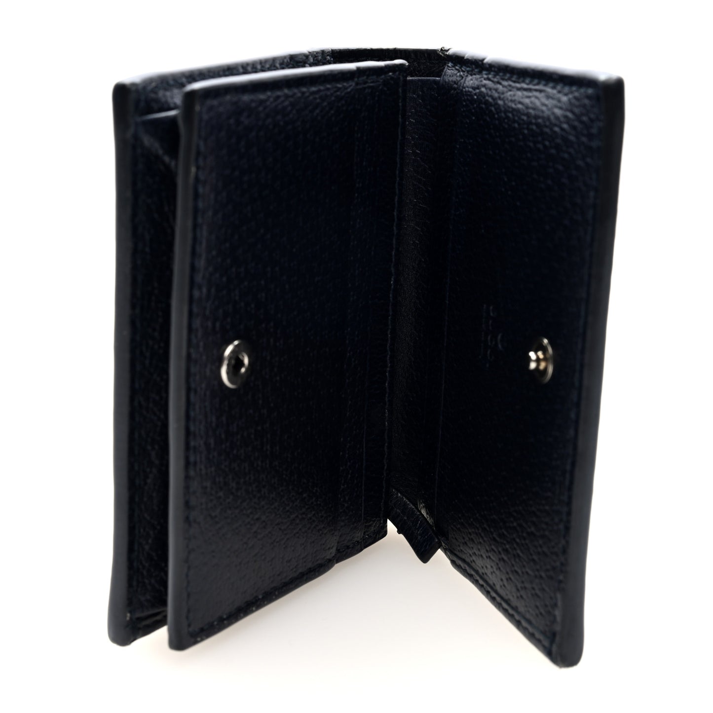 GG Supreme Monogram Textured Dollar Calfskin Web Ophidia Card Case Beige Blue