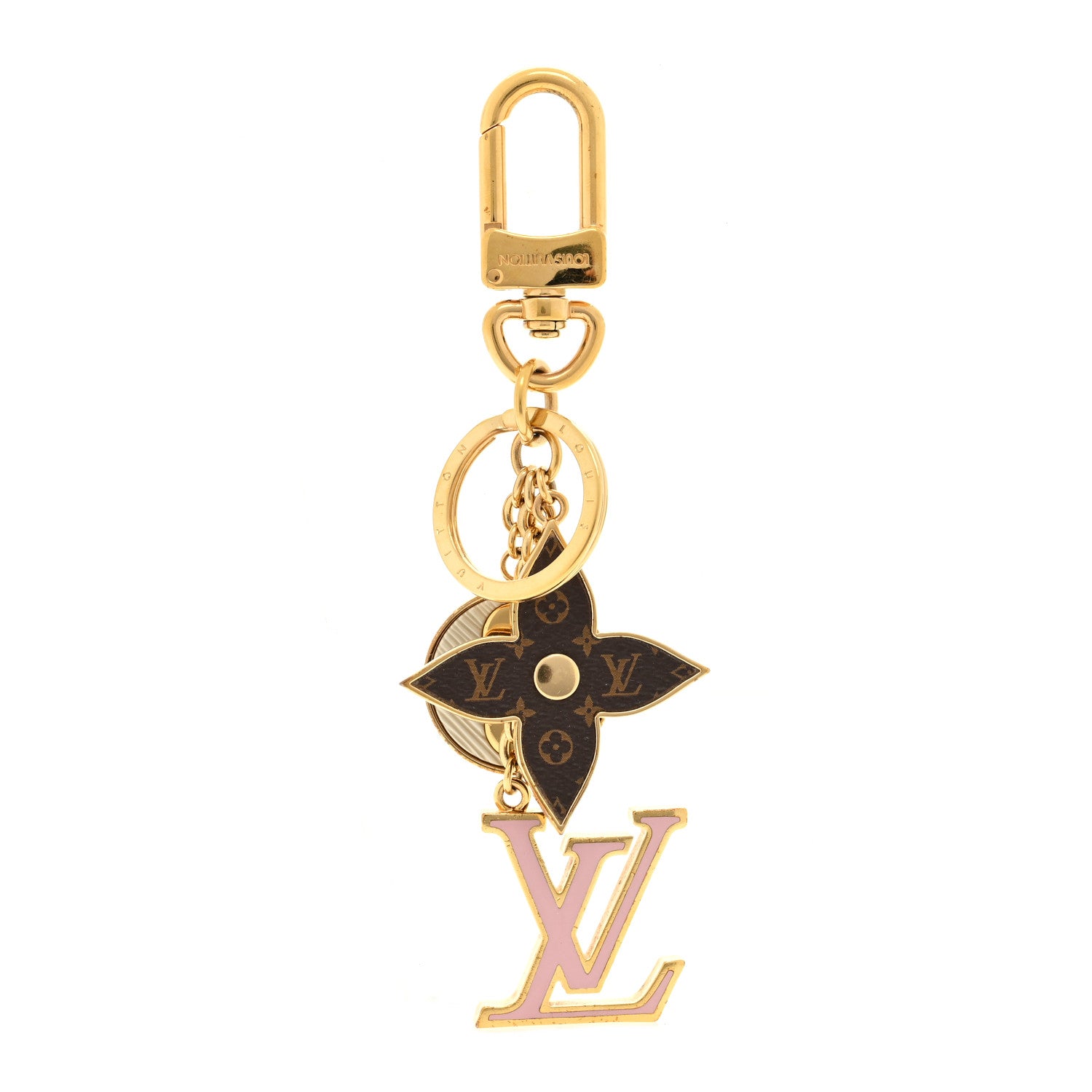 Louis Vuitton LOUIS VUITTON Metal Monogram Epi Spring Street Bag Charm Key Holder Gold 1 of 3