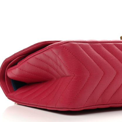 Chanel Sheepskin Chevron Quilted 2.55 Reissue 226 Flap Dark Pink 9 of 13
